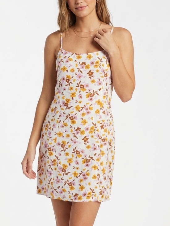 Billabong Dresses & Skirts - Billabong Stay Awhile Womens Mini Dress Floral Medium Sundress Pink Orange Zip